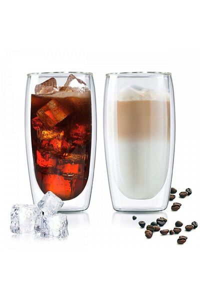MPLCO Σετ 2 ποτηριών Vivo Latte Macchiato, βοριοπυριτικό γυαλί, διπλά τοιχώματα, 350 ml