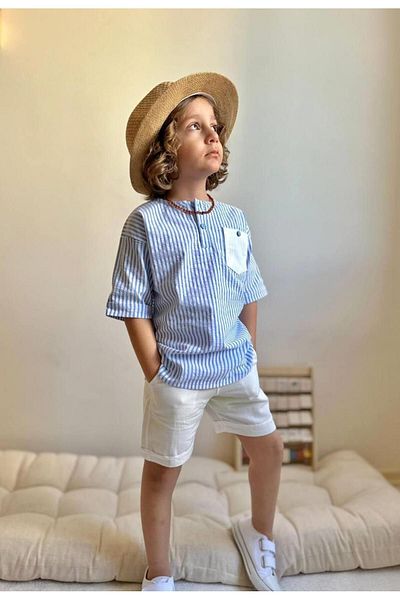 YİGİT BUTİK Boy's Striped Shorts Set - Yigit Boutique