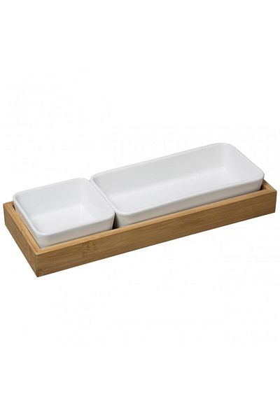 Secret de Gourmet Roller appetizer stand, porcelain, bamboo, 28x10x4.3 cm
