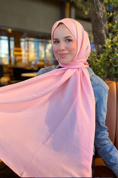Sultan Eşarp Sultan Voile Shawl - Solid Color - Slv001-09 - Pink