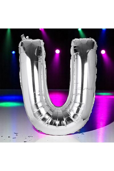 Kuzey High Quality 1 Metre Silver U Letter Balloon Silver U Letter Foil Balloon Helium Gasina Flying Balloon Suitable for
