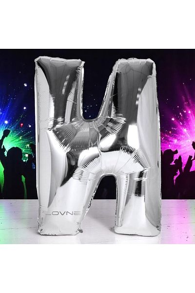 Kuzey High Quality 1 Metre Silver N Letter Balloon Silver N Letter Foil Balloon Helium Gasina Flying Balloon Suitable for