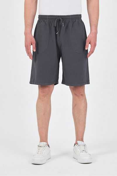 kırtex sport k teks şekil Men's Dark Gray Basic Linen Shorts & Bermuda