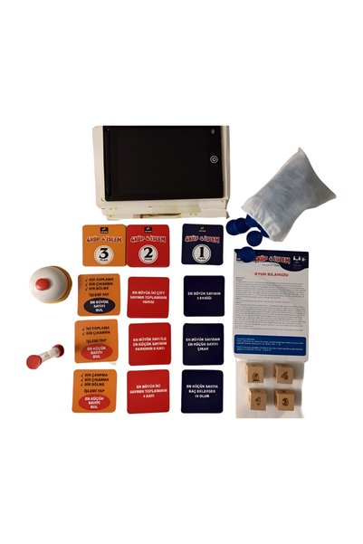 ZEKA DOLABI 4 Cubes 4 Process Box Game Addition Subtraction Multiplication Division