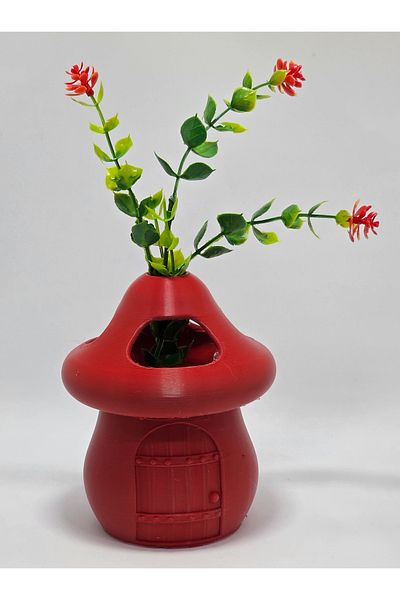 CEVİZ DİZAYN Walnut Design Sima Mushroom Pen Holder Floral Three Compartment Organizer