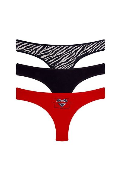 Dominant Women's Cotton Lycra 3-Piece Brazilian Panties