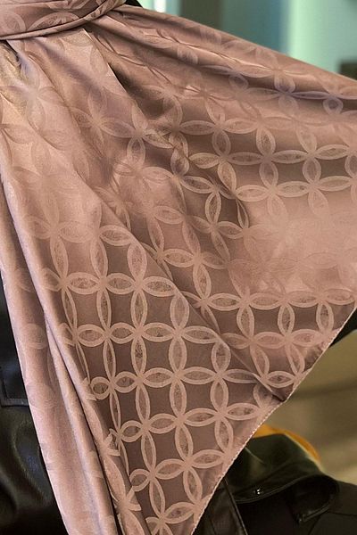 Sultan Eşarp Sultan Jacquard Shawl - Flower Pattern - Slj001-19 - Smoked