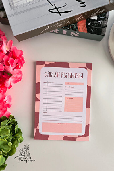 Flowery Paper Günlük Planlayıcı A5 - Memopad, Bloknot, Defter, Not Kağıdı