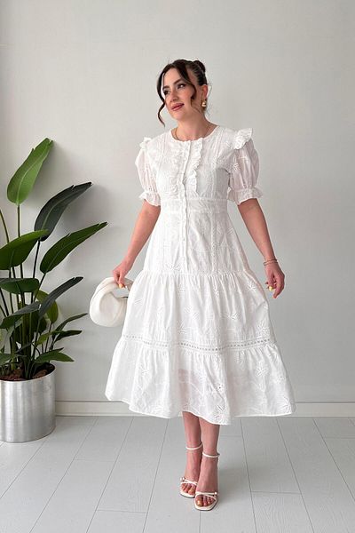 MaziButik Φόρεμα Coral Fishtail Λευκό