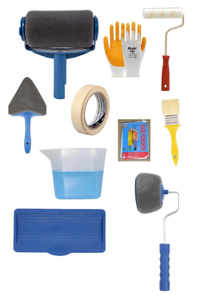 Genel Markalar 10 Lu Set Damlatmayan Boya Badana Rulo Fırça Set Ev Ofis Bahçe...