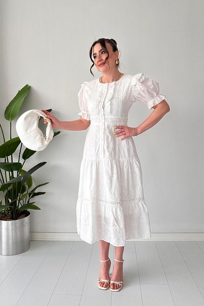 MaziButik Φόρεμα Coral Fishtail Λευκό