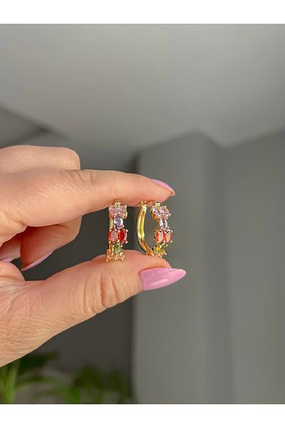 Lavienta Gold Color Waterway Vip Hoop Earrings