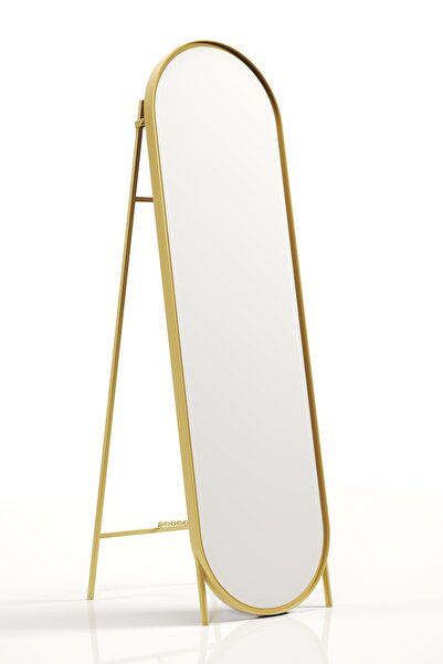 Marsah Home Floor Mirror with Stand Helis 180x50 Cm Gold