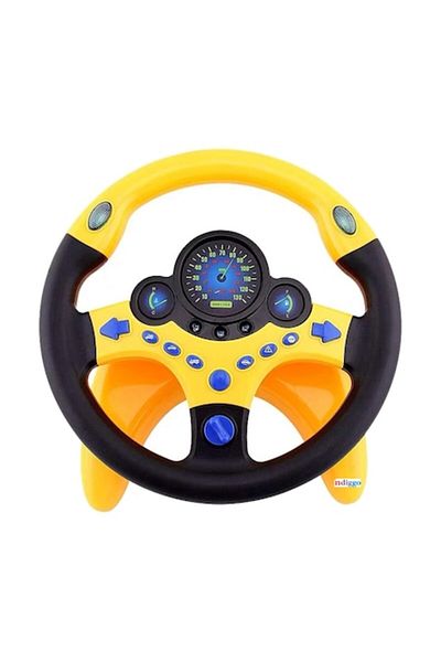indiggo Volan Interactiv Kids Driving Simulator, Cu Sunete si Lumini, Rotire 360 Grade, Fixare cu Ventuze, S