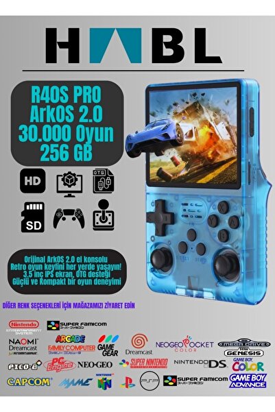 habl Retro Arcade R40s Pro Arkos 2.0 30.000 Oyunlu El Konsolu 256 Gb
