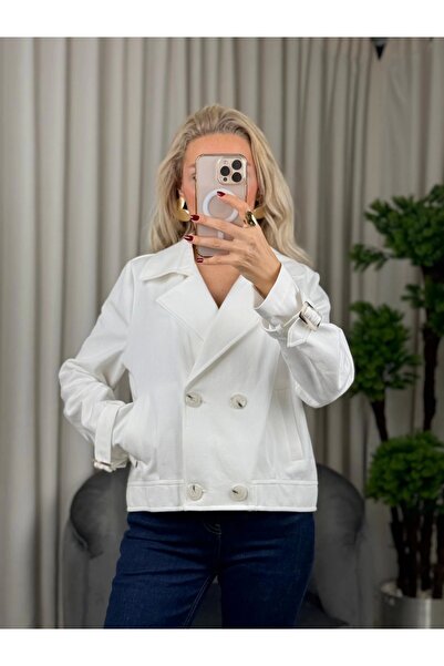 Ekol Μίνι τζιν μπουφάν με διπλά κουμπιά 06014