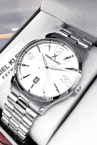 Daniel Klein Premium Gift Men Wristwatch Waterproof Silver Color Steel Band Gift Bracelet Dke2127C6