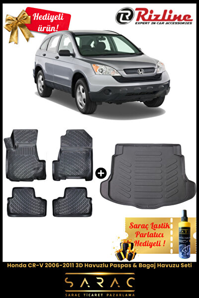Rizline Honda CRV 2006-2011 Havuzlu Paspas & Bagaj Havuzu Seti+HEDİYELİ!