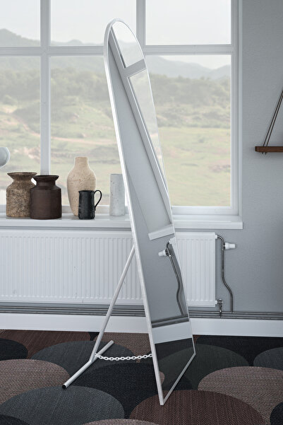 Marsah Home Semi-oval floor mirror with stand 180x60 Cm White