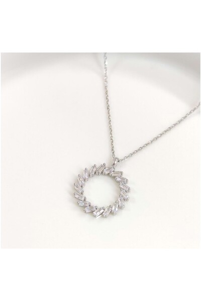 Vipfoni Baget Taşlı Çember Çelik Kolye