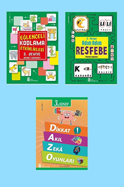 Ata Yayıncılık 3.Sınıf Eğlenceli Kodlama+Resfebe+Dikkat Akıl Zeka Oyunları