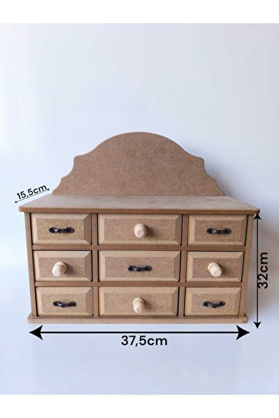 Home Ahşap-boyanabilir-9 Çekmeceli-takı-makyaj-aksesuar Dekoratif Çok Amaçlı ...