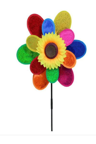 rexa مجموعة واحدة عشوائية من طاحونة الهواء عباد الشمس الملونة ذات الطبقتين لل...