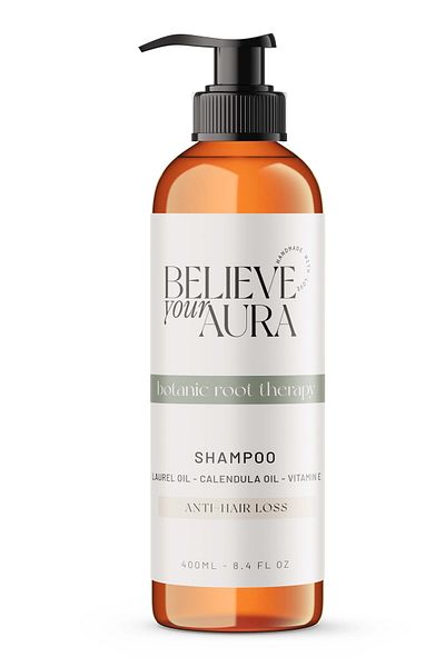 Believe Your Aura Laurel and Calendula Oil Shampoo - Strengthening Anti-Hair Loss Natural Hair Care Shampoo - 400 ml