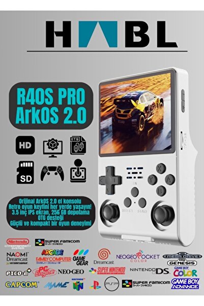 habl Retro Arcade R40s Pro Arkos 2.0 30.000 Oyunlu El Konsolu 256 Gb