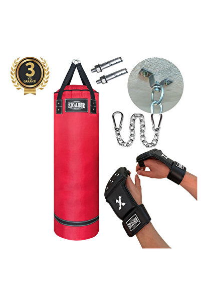 Excalibur Polystar Boks Kum Torbası 120 x 35 cm Kırmızı - Eldivenli