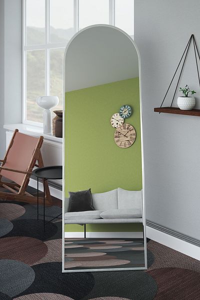 Marsah Home Semi-oval floor mirror with stand 180x60 Cm White