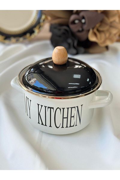 MD MİMOZA DEKOR Enamel Motto Pot 16 cm