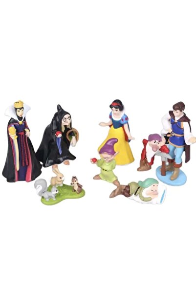 OEM Set 8 Figurine Alba Ca Zapada, Regina, Vrajitoarea, Pitici, Animale, Tnagora®, 10 cm