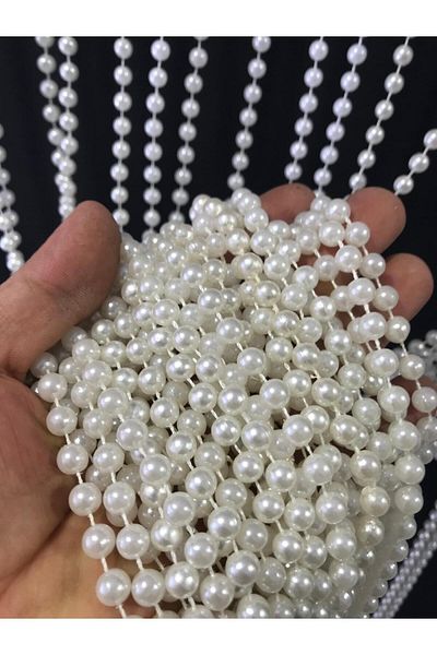 özdeğer home 80X180 White Pearl 1.5cm Spacing Plastic Chain Curtain Bead Curtain Door Curtain