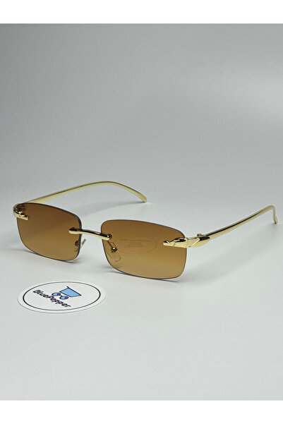 BluePepper نظارات شمسية CARTYY BROWN بإطار مستطيل من الزجاج البني الملون 55 قطعة