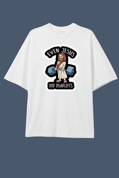 Dupe Design Tricou supradimensionat cu imprimeu EVEN JESUS