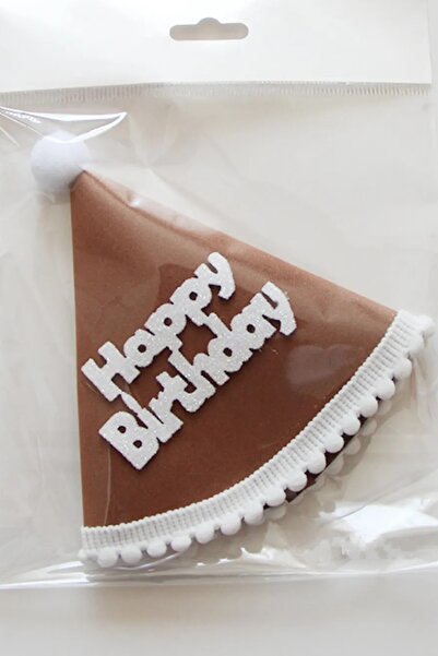 Laviyosa Hoodie za srećan rođendan sa belim tekstom na smeđoj pozadini, mini ...