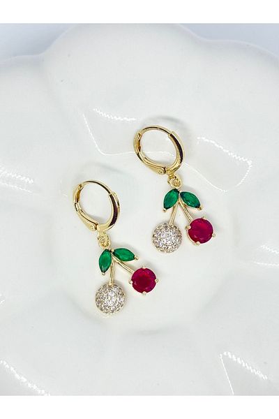 sulyra Rhinestone Cherry Earrings