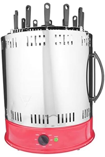 HOME MASTER round electric grill for meat and kebabs, with 11 skewers.