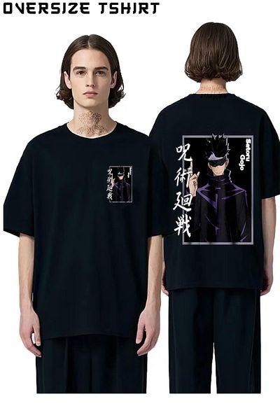 ZOKAWEAR Jujutsu Kaisen Satoru Gojo Char Back Printed Oversize T-Shirt