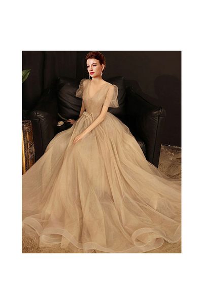 OEM Rochie lunga de ocazie culoare nude