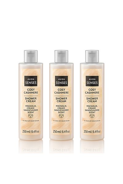 AVON Senses Cashmere Touch Shower Cream 250ml (Pack of 3)