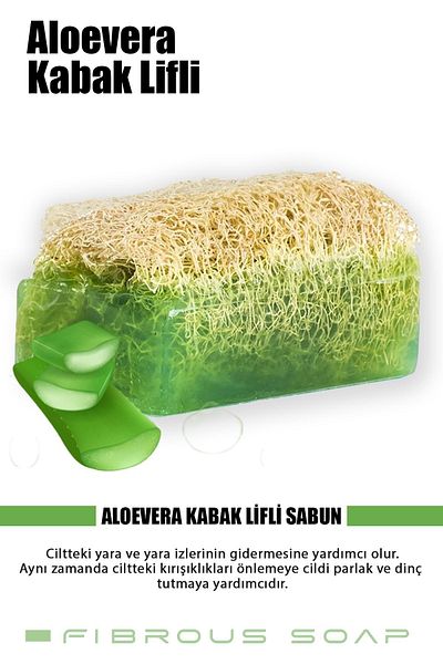 Motto Plus Professional 120 جرام من ألياف اليقطين الطبيعية صابون الصبار - فعال ضد الندبات