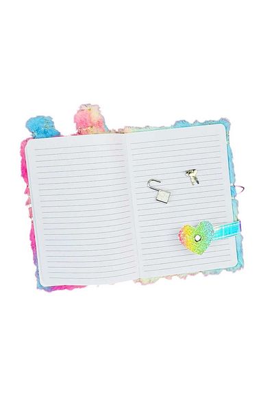 Bam Notebook Plush Cover Rabbit 15X21 Locked Striped Memory Notebook