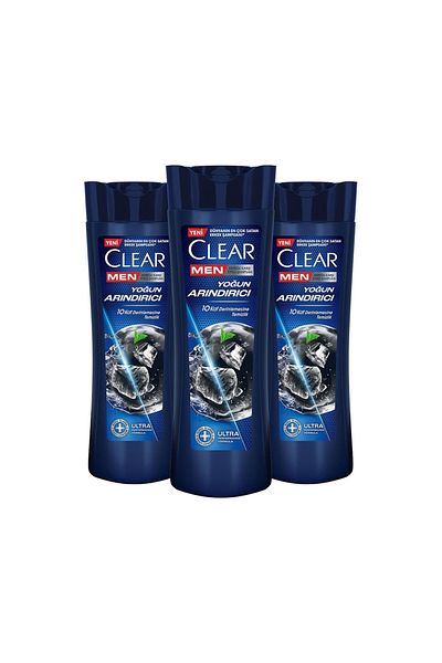 Clear Men Intensive Purifying Anti-Dandruff Shampoo 3 X 350 ml