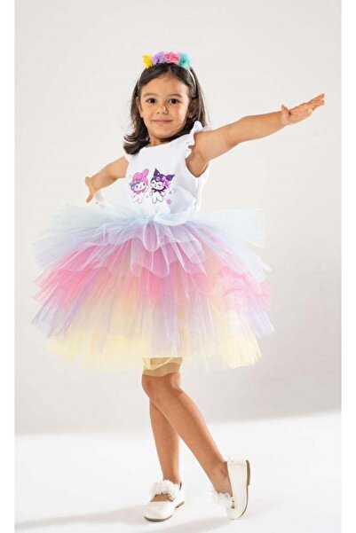 YAĞMUR KOStütüM Taç Hediyeli Eğlenceli Kuromi My Melody Temalı Kız Çocuk Doğu...