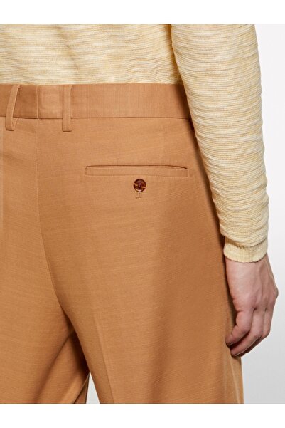 Sisley Ανδρικό σορτς βερμούδας με λεπτομέρεια από 100% βαμβάκι με σχισμές καφέ - 325P4GJ0S9018