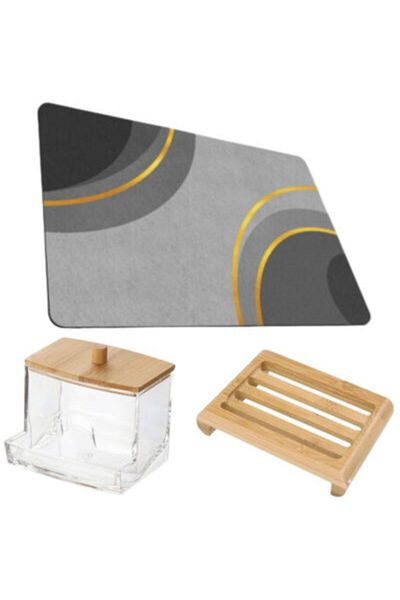 Evelise Ultra absorbent, anti-slip bath mat, Diaton material, Circles pattern, 50 x 80 cm