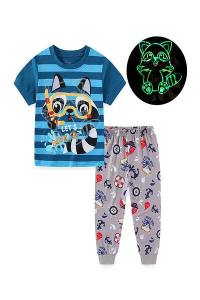 Babyqlo Snorkel Raccoon Ocean Dive Fun Pajama Set