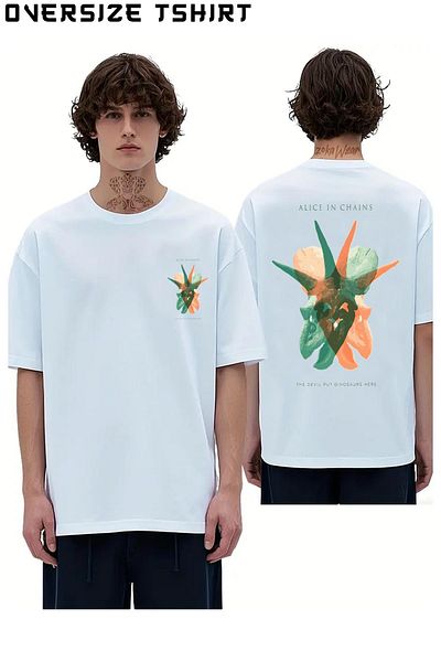 ZOKAWEAR Alice in Chains Custom V2 Back Printed Oversize T-Shirt